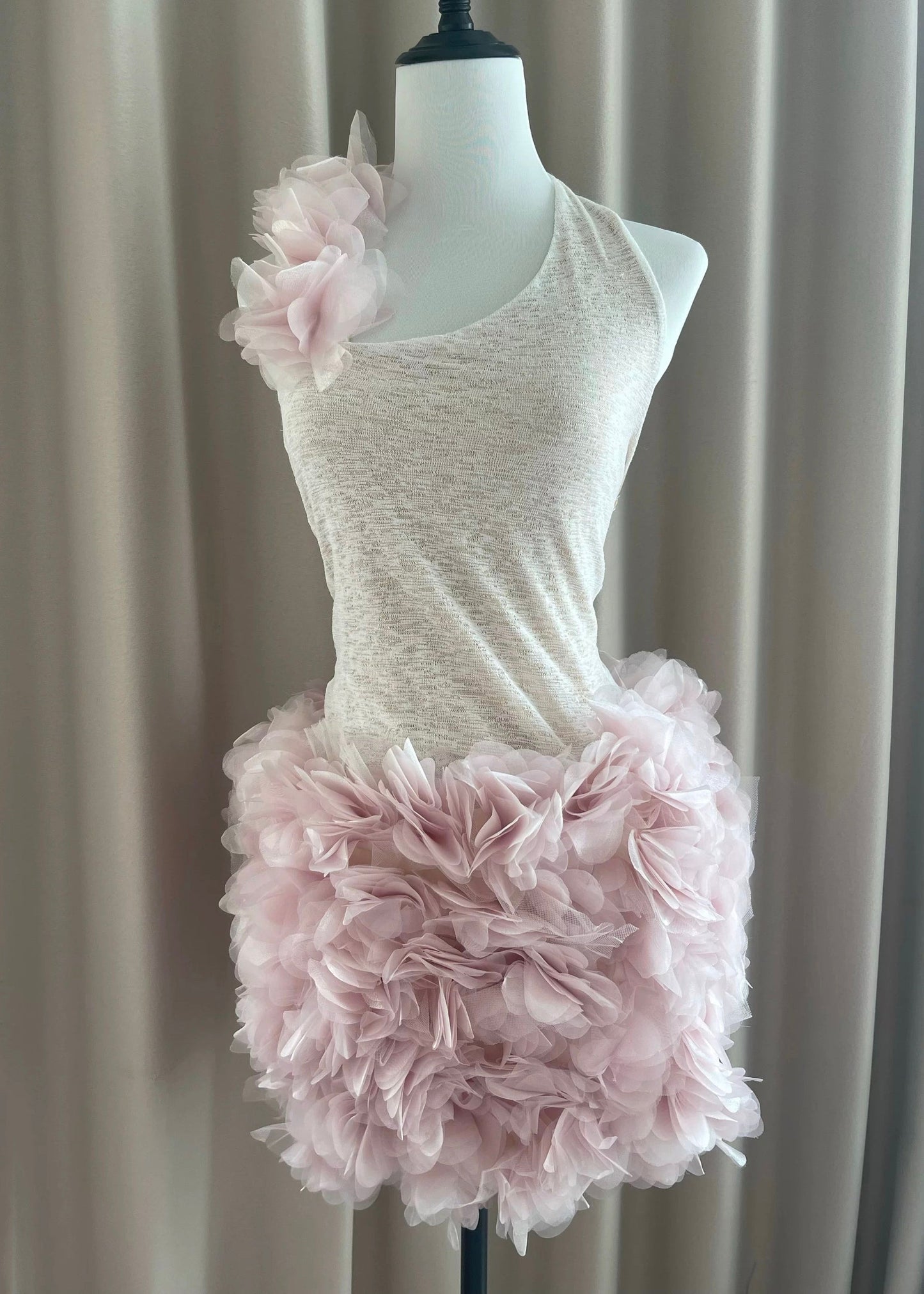 Tulle Backless Sleeveless Two Floral Sexy Patchwork Pieces Set