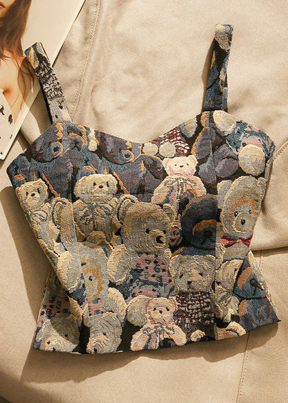Sexy Bear Jacquard Strapless Top Spring YK027