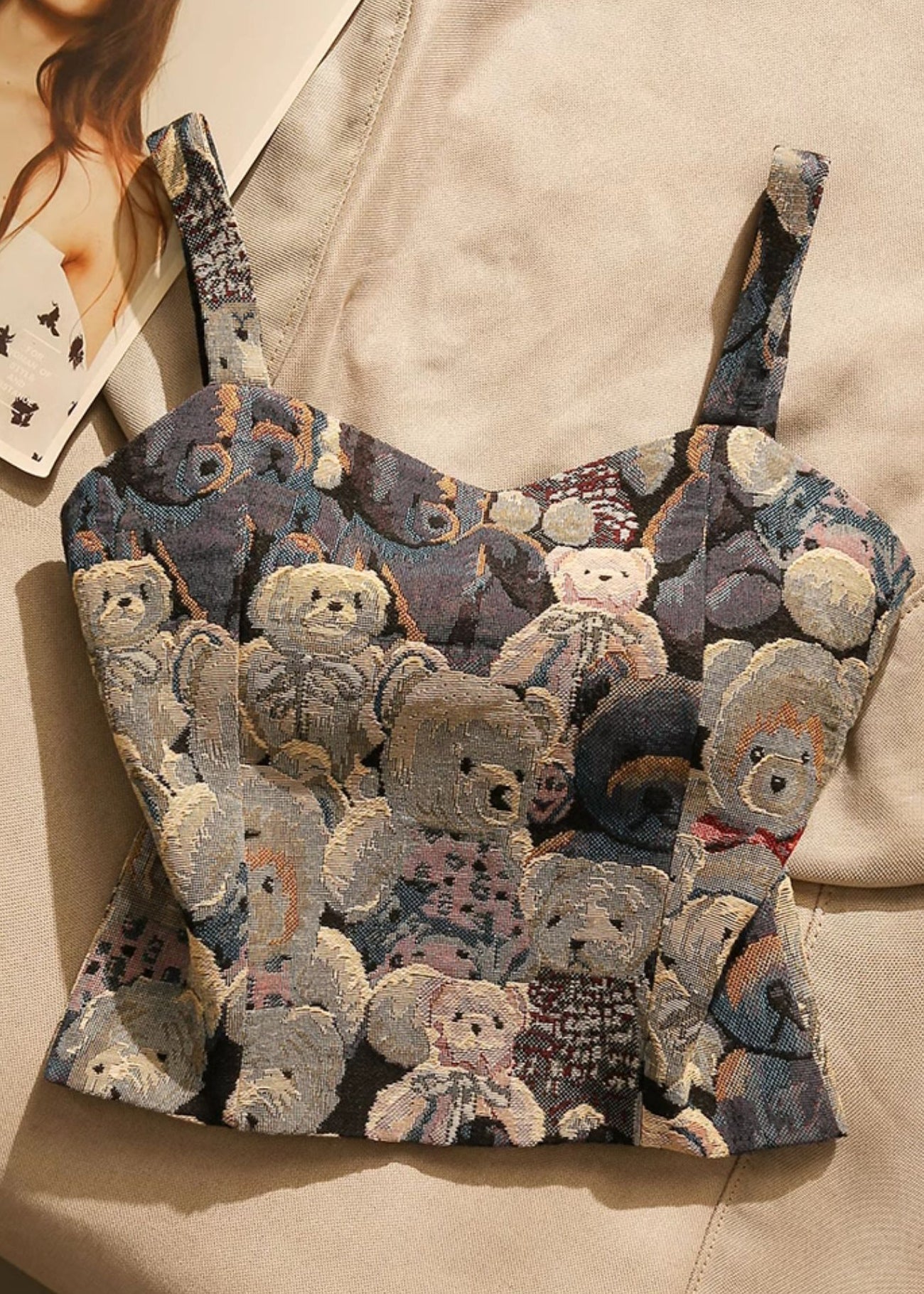Sexy Bear Jacquard Strapless Top Spring YK027