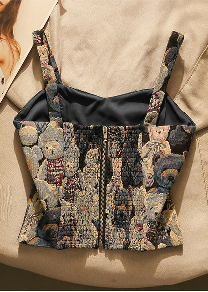 Sexy Bear Jacquard Strapless Top Spring YK027