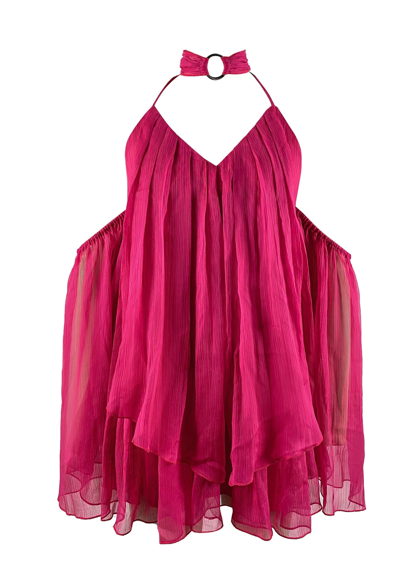 Sexy Rose V-Neck Sleeves Skirt Flared Backless Short