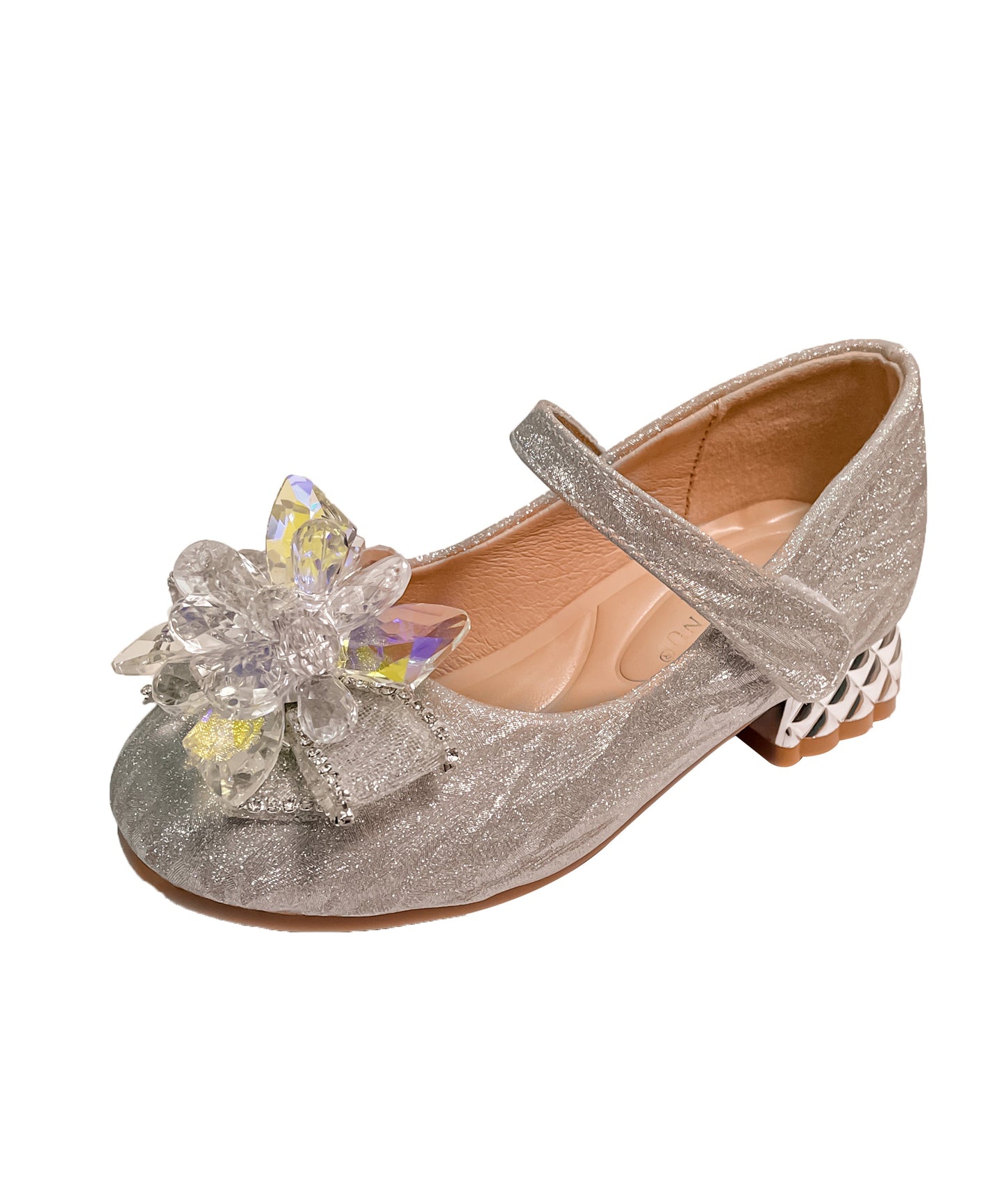 Crystal Stylish Silver Faux Princess Strap Girls Leather Buckle