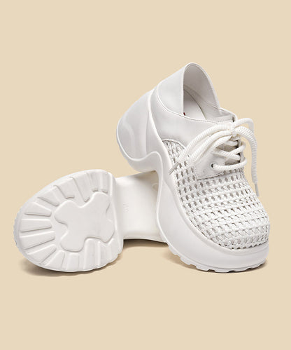 Up Out Silver Hollow Fashion Splicing Lace Platform Sandals