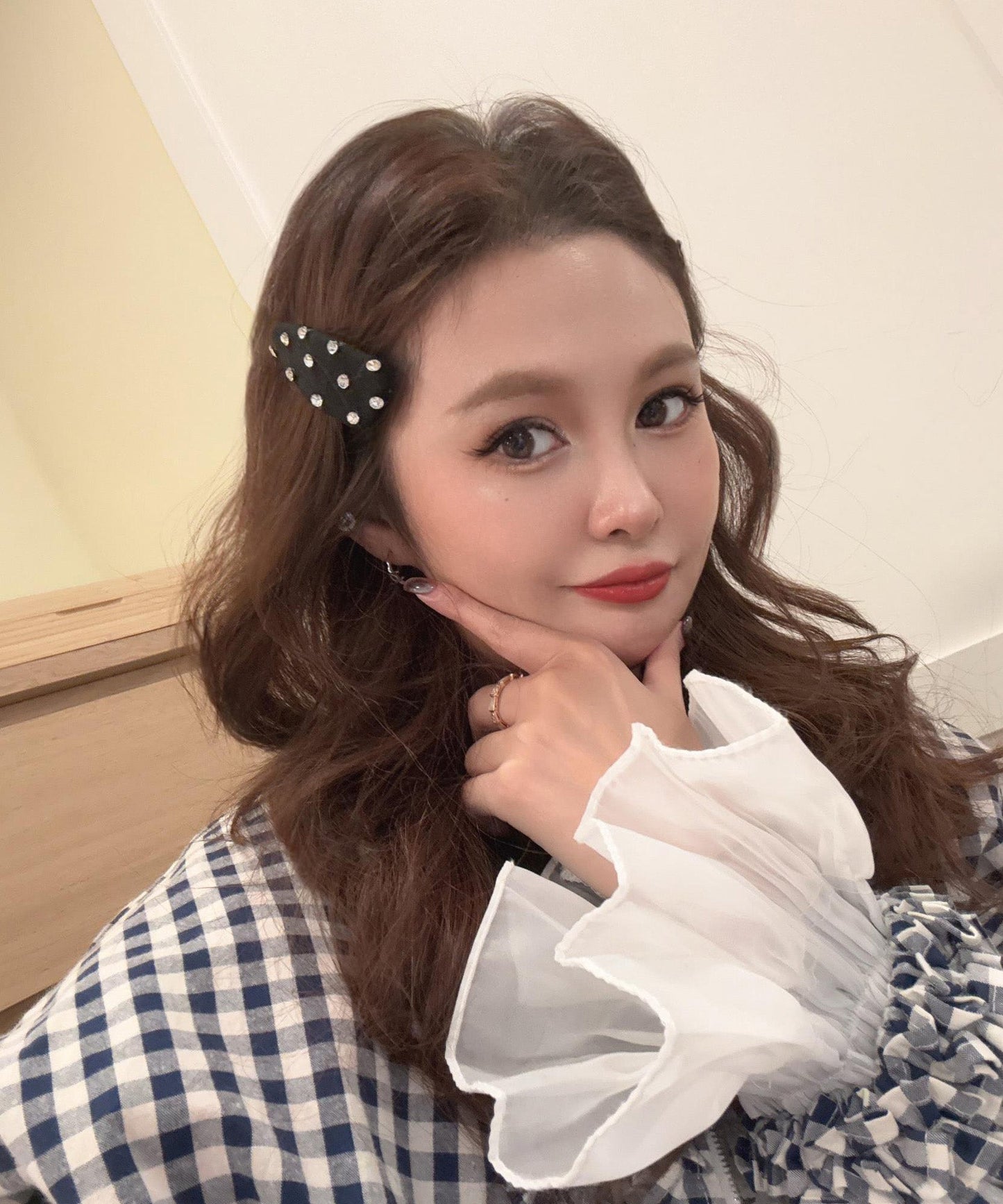 Black Hairpin Simple Zircon Pair Cloth A