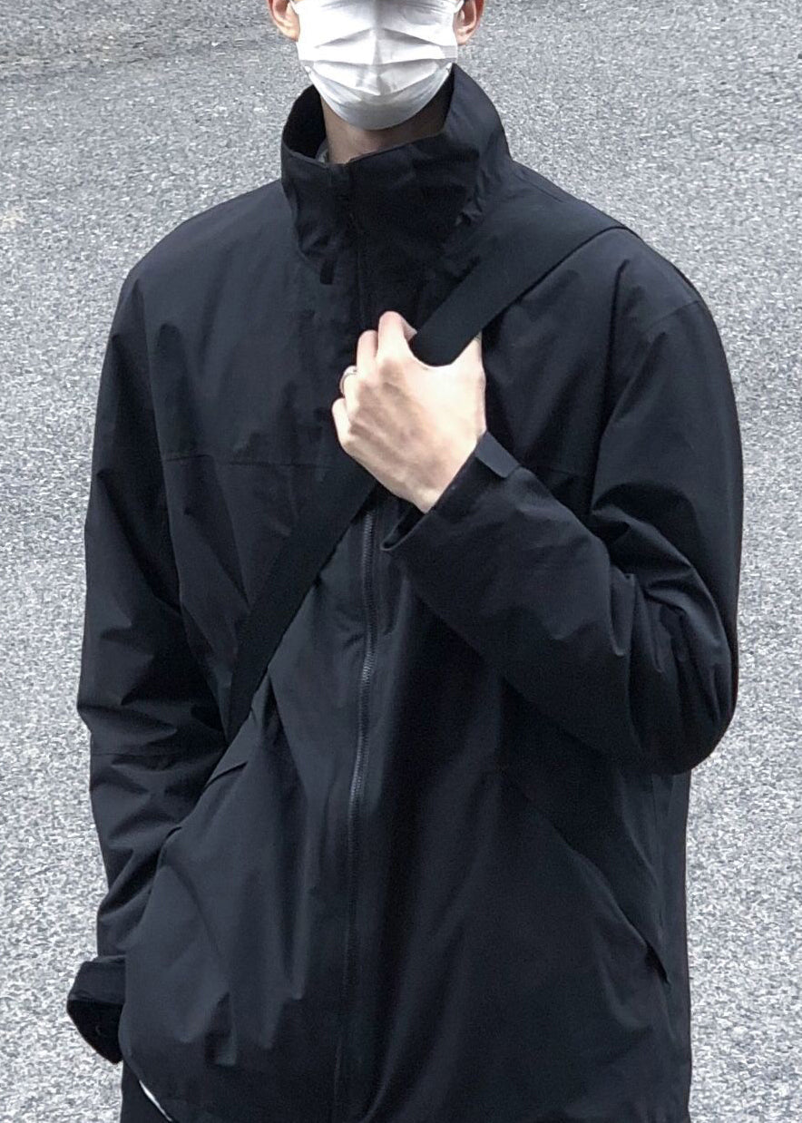 Up Coat Solid Men Zip Spring Simple Cotton Collar Stand Black