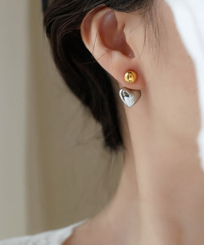 Earrings Colorblock Love Simple Copper Stud Overgild