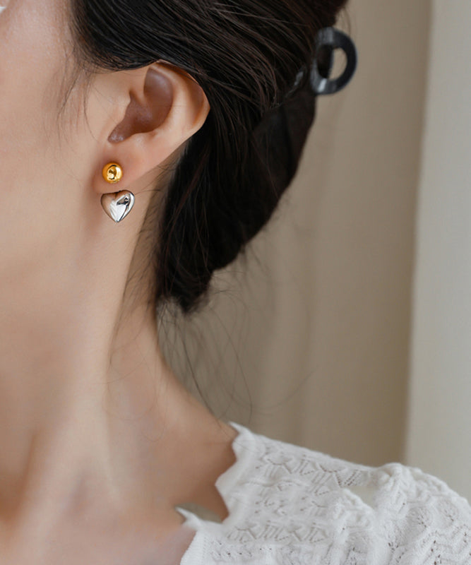 Earrings Colorblock Love Simple Copper Stud Overgild
