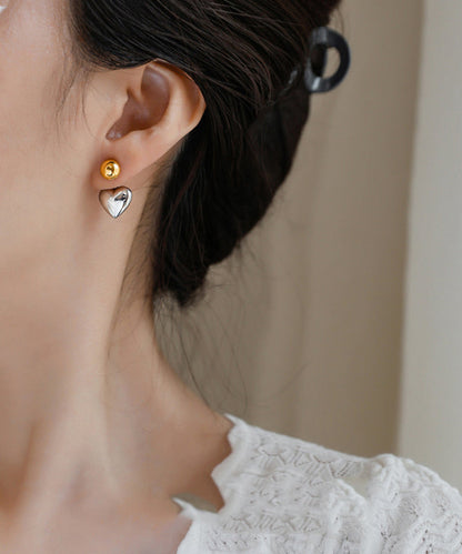 Earrings Colorblock Love Simple Copper Stud Overgild