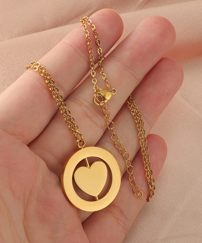Necklace Stainless Steel Love Gold Pendant Simple Overgild