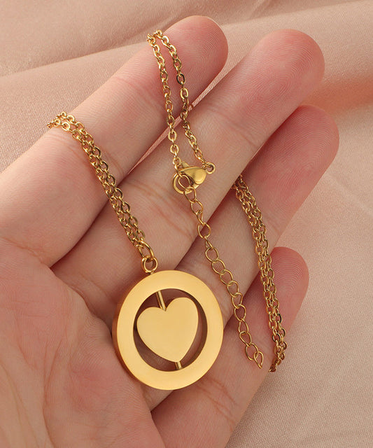Necklace Stainless Steel Love Gold Pendant Simple Overgild