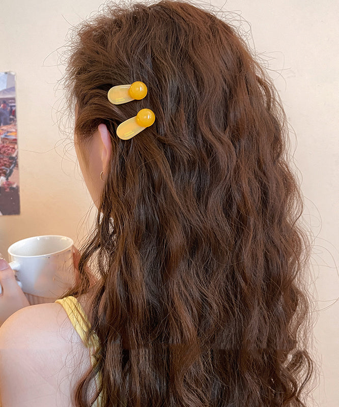 Green Acrylic Alloy Ball Simple Hairpin