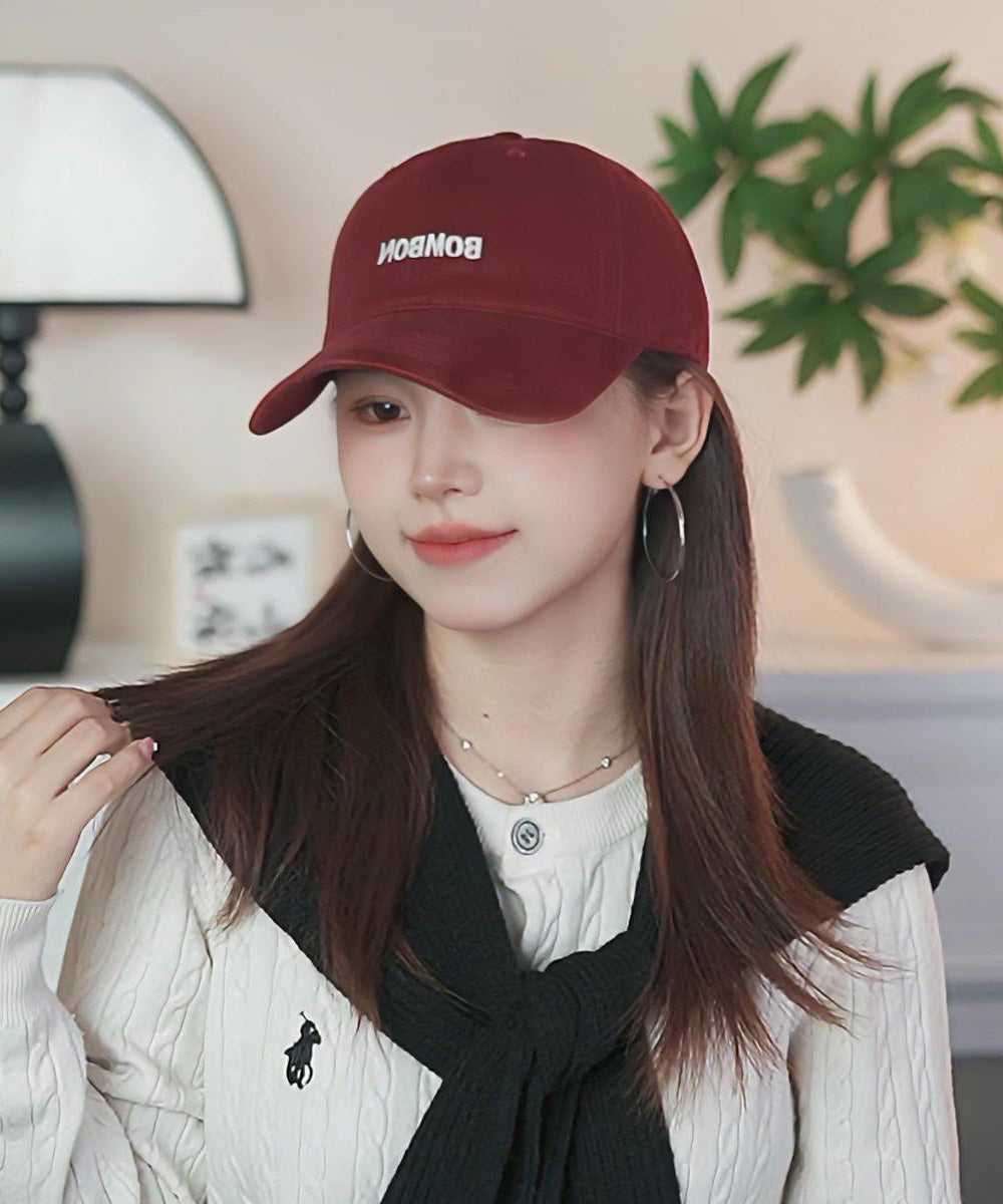 Simple Letter Embroidered Baseball Pink Cap Hat