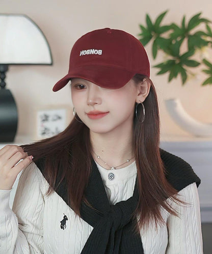 Simple Letter Embroidered Baseball Pink Cap Hat