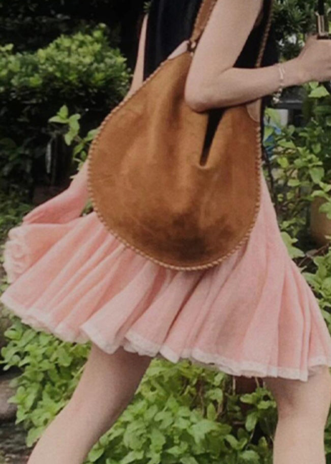 Summer Skirt Pink Lace Simple A Line Patchwork