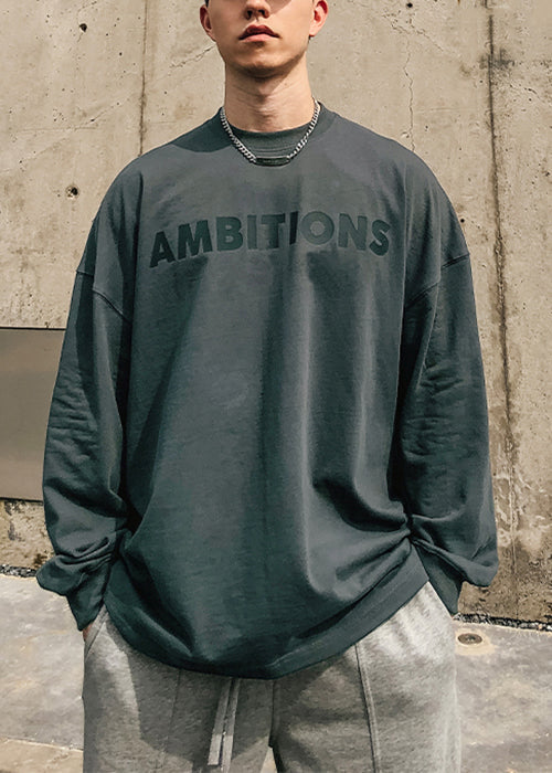 O-Neck Shirt Letter Spring Cotton T Mens Solid Simple Red