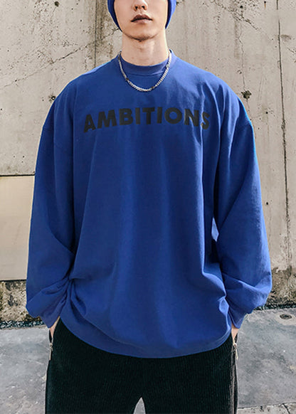 O-Neck Shirt Letter Spring Cotton T Mens Solid Simple Red