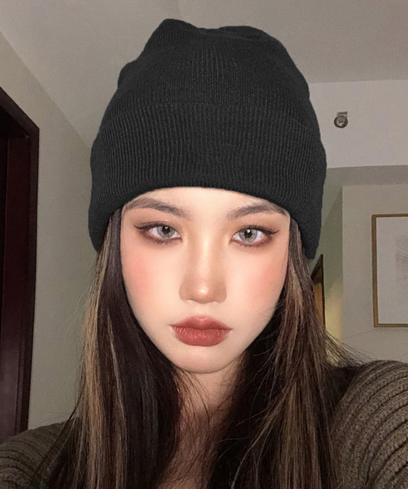 Simple Style Grey Cotton Knit Men Bonnie Hat TK031