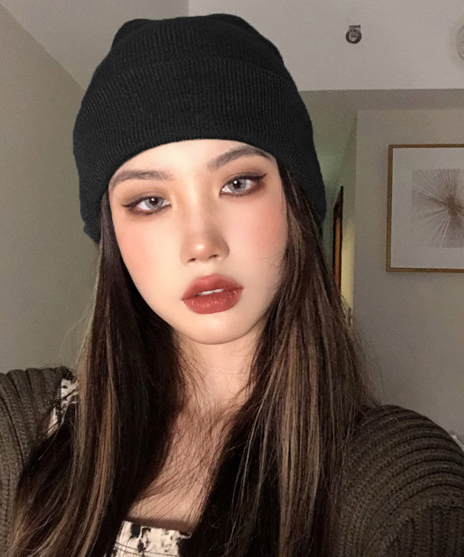 Simple Style Grey Cotton Knit Men Bonnie Hat TK031