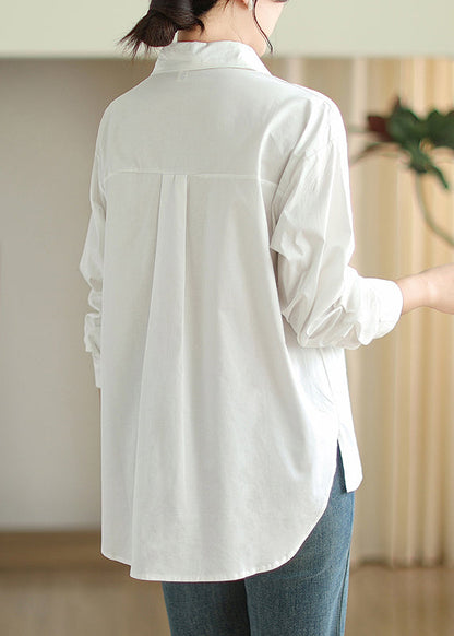 Simple White Oversized Cotton Shirts Spring TM001