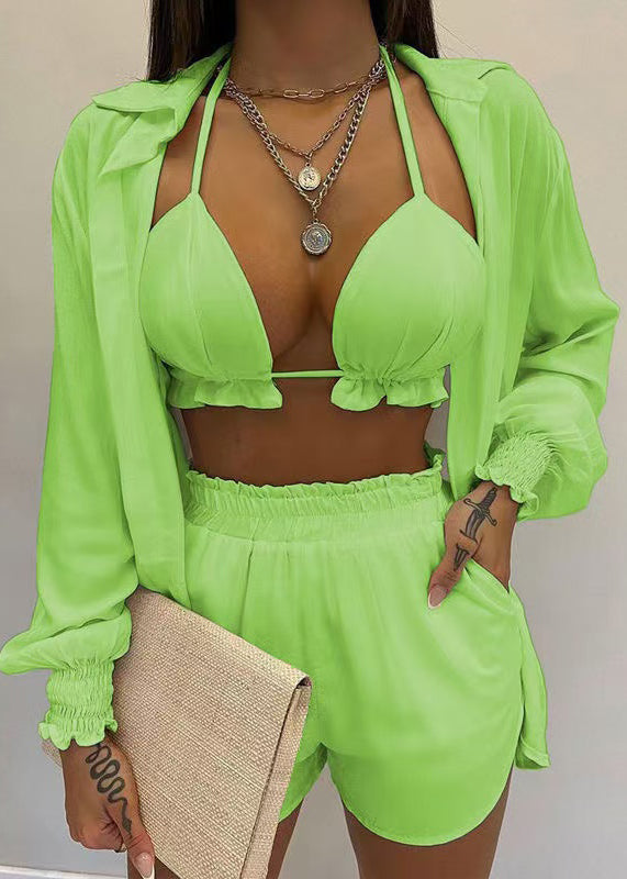 Summer Pieces Set Three Sexy Shorts White Simple