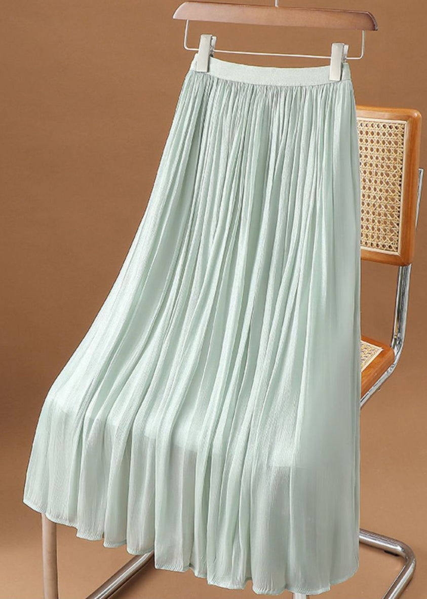 Simple Wrinkled Skirt Summer Solid Chiffon White