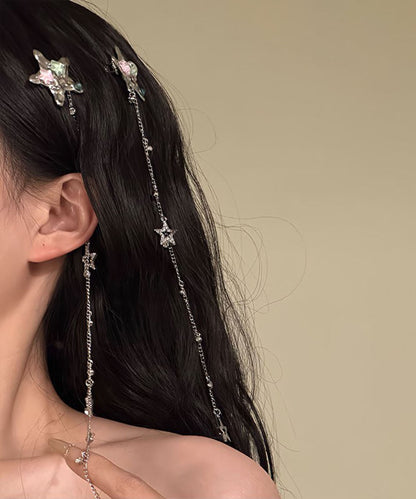 Pentagram Silk Stainless Hairpin Tassel Steel Skinny