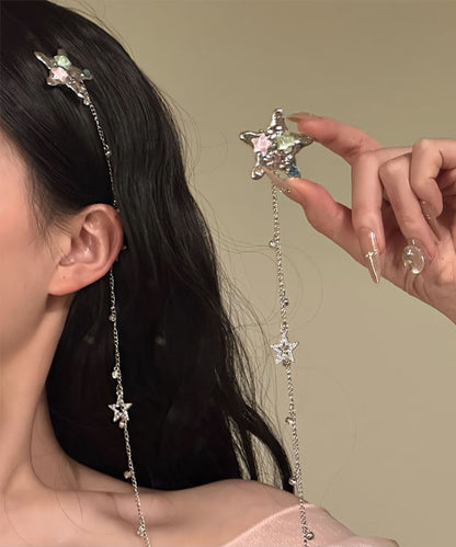 Pentagram Silk Stainless Hairpin Tassel Steel Skinny