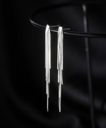 Skinny Silk Sterling Silver Overgild Tassel Drop Earrings EY006