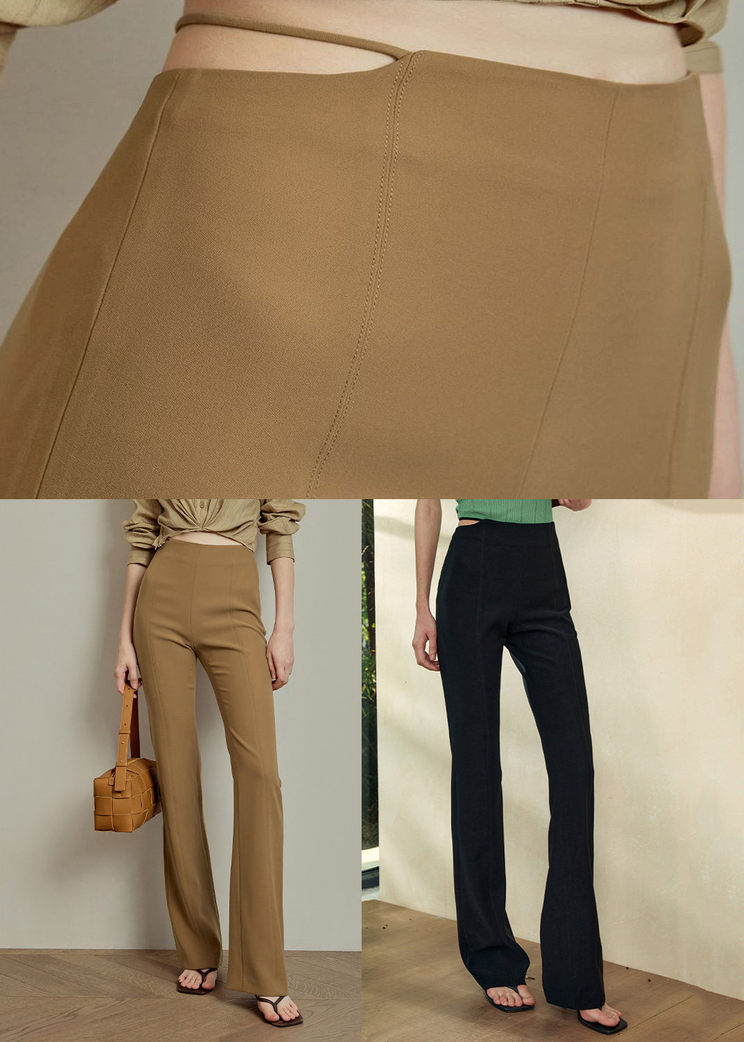 Solid Fit Waist Khaki Spandex Summer Pants Slim High