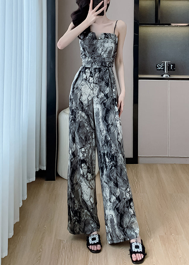 Jumpsuit Fit Pockets Silk Color Paghetti Slim Strap Photo