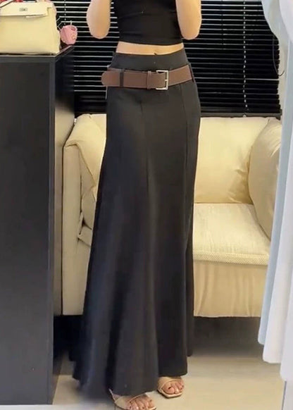 Slim Summer White High Solid Waist Fit Cotton Skirts