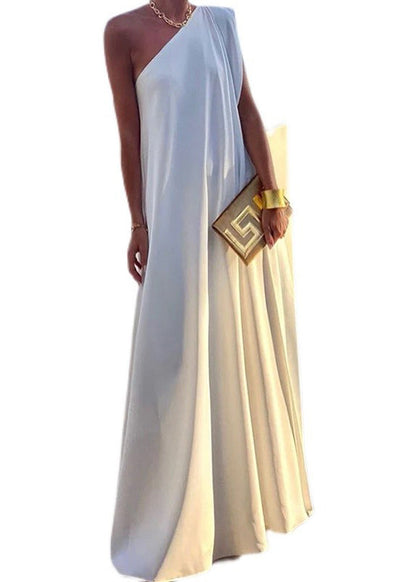 Shoulder Summer Black Dresses Party One Style Cotton Long