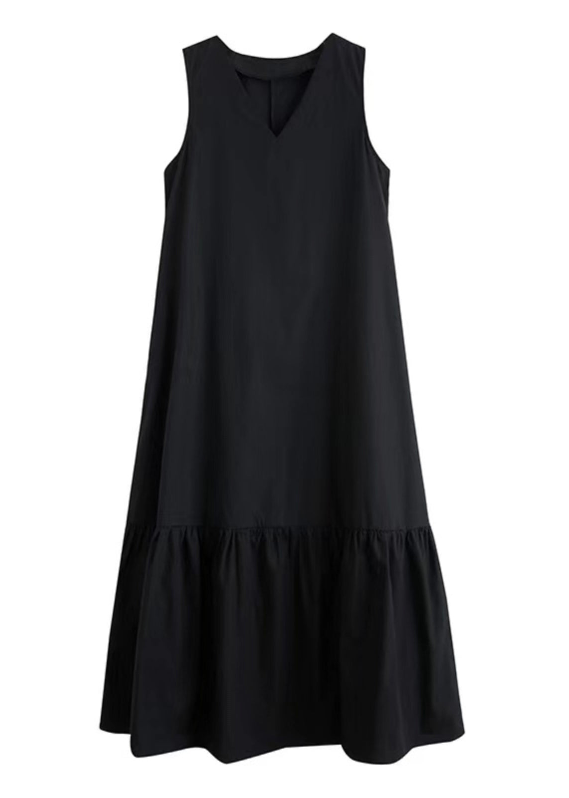 Style Cotton Holiday Oversized Hem Large Black Dress Summer Exra