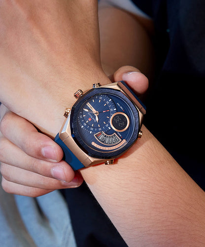 Rubber Silicone Black Quartz Movement Watches Waterproof Style