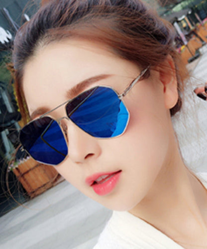 Style Blue Round Face Polarized Anti UV Sunglasses For Women XS1040