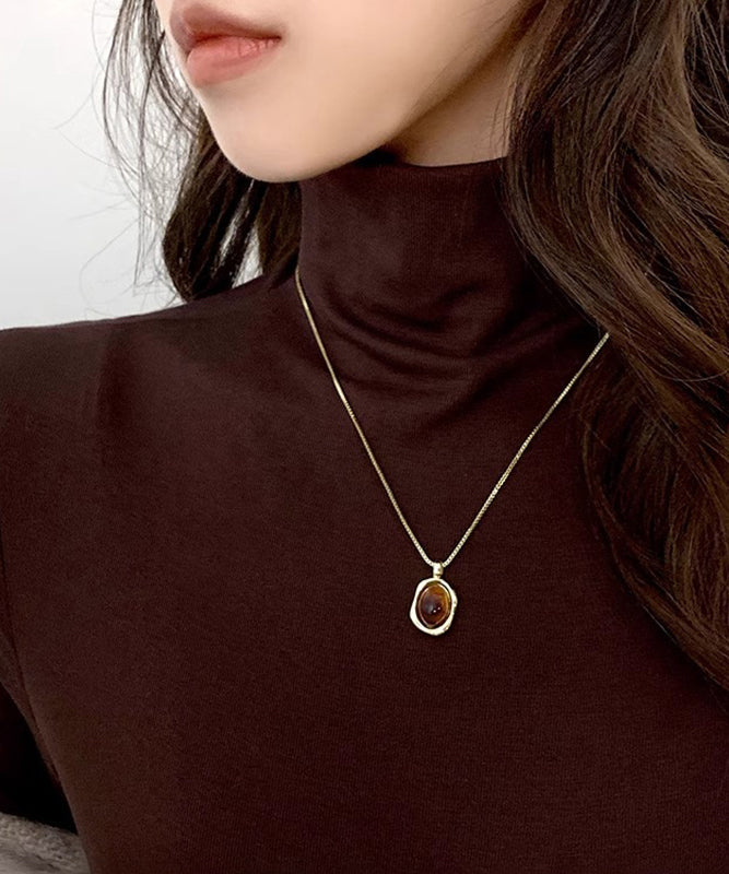 Necklace Piece Set Pendant Two Overgild Style Copper Amber Gold