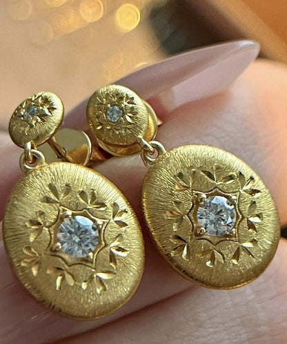 Style Gold Sterling Silver Overgild Zircon Drop Earrings AC1061