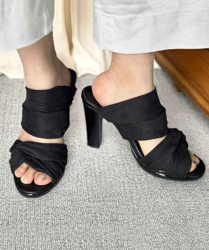 Heels Peep Sandals Stylish High Slide Apricot Toe