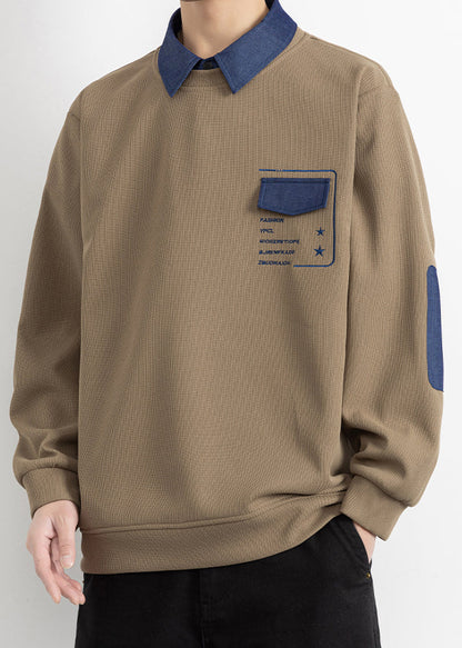 Pieces False Cotton Stylish Peter Patchwork Black Pan Collar Two