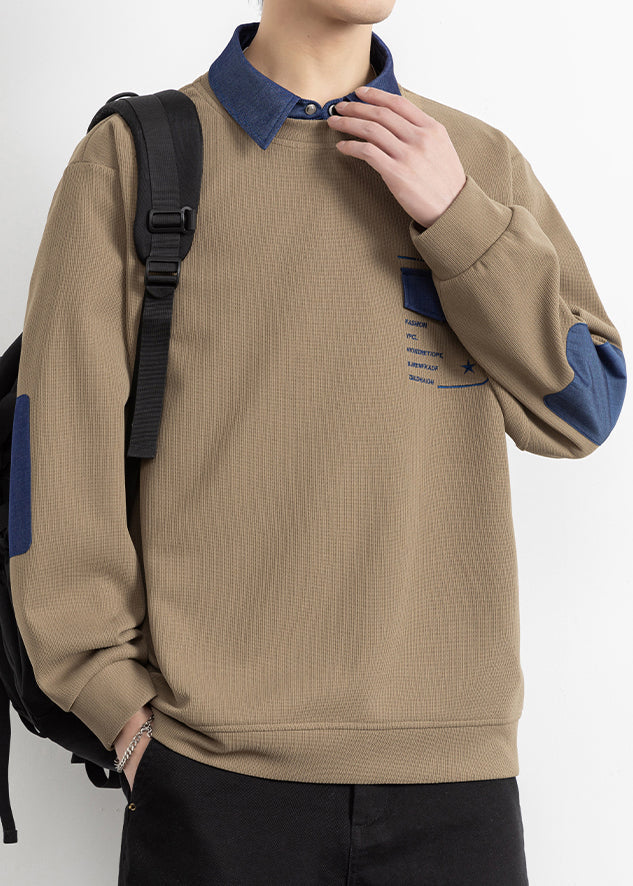 Pieces False Cotton Stylish Peter Patchwork Black Pan Collar Two