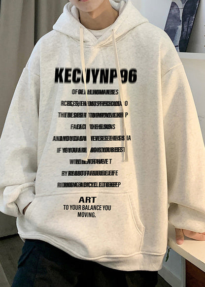 Stylish Black Print Pockets Oversized Cotton Men Sweatshirt Spring YQ022