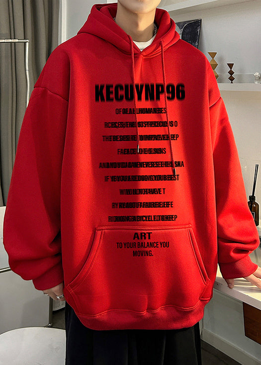 Stylish Black Print Pockets Oversized Cotton Men Sweatshirt Spring YQ022