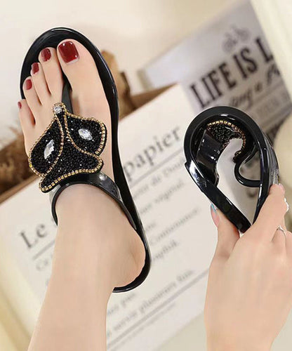 Stylish Flat Bottomed Transparent Crystal Flip Flops AP1047