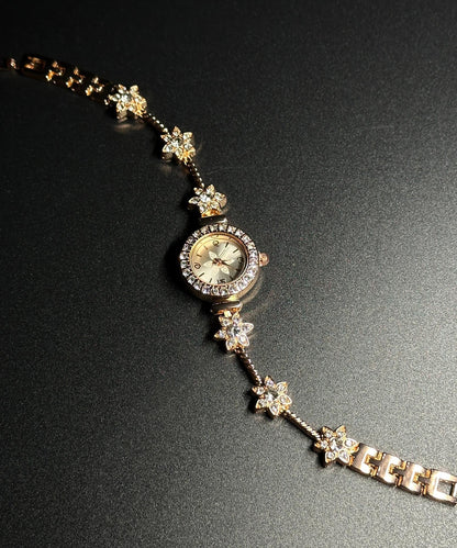 Watches Floral Glass Organic Gold Alloy Stylish Zircon