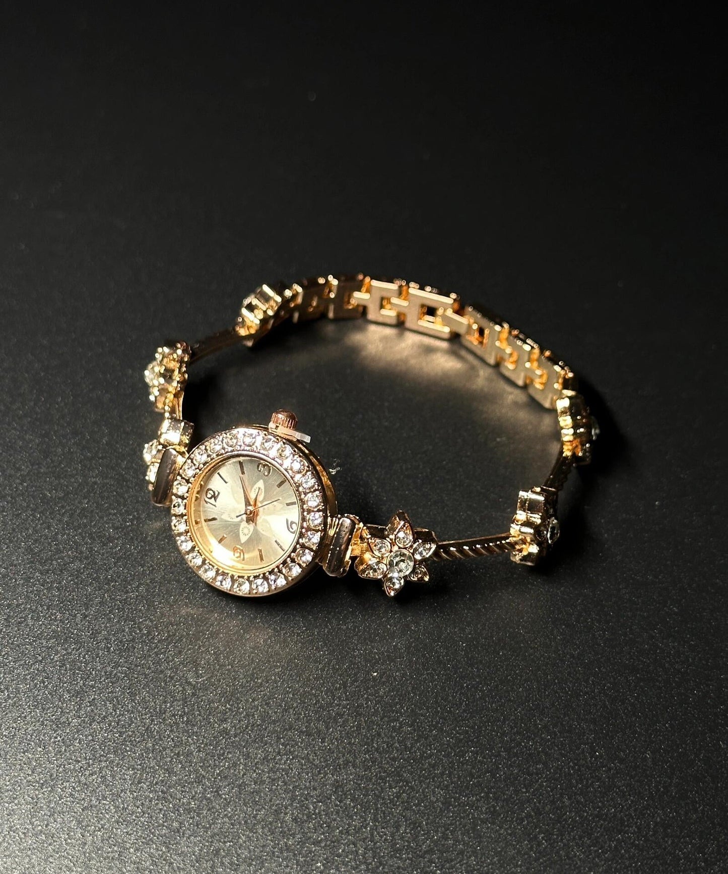 Watches Floral Glass Organic Gold Alloy Stylish Zircon
