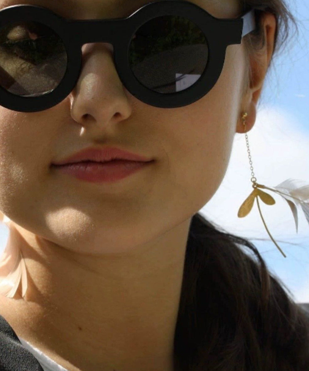 Drop Copper Earrings Gold Stylish Overgild Feather