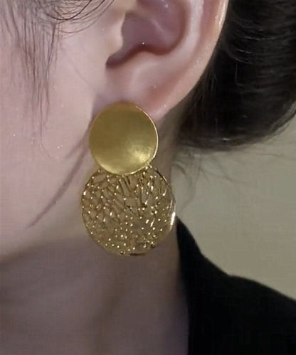 Stylish Sterling Overgild Out Sequined Drop Gold Silver Hollow