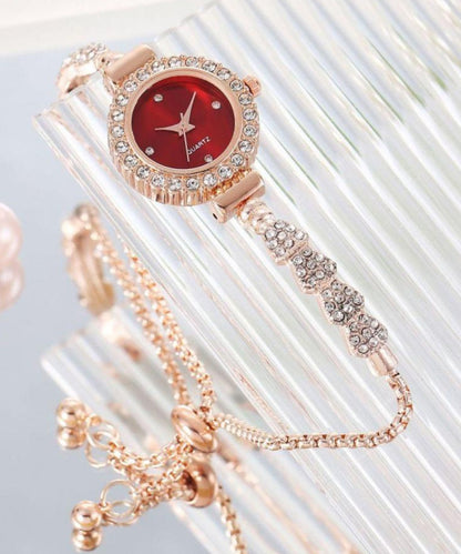 Stylish Green Alloy Zircon Watches Quartz Movement