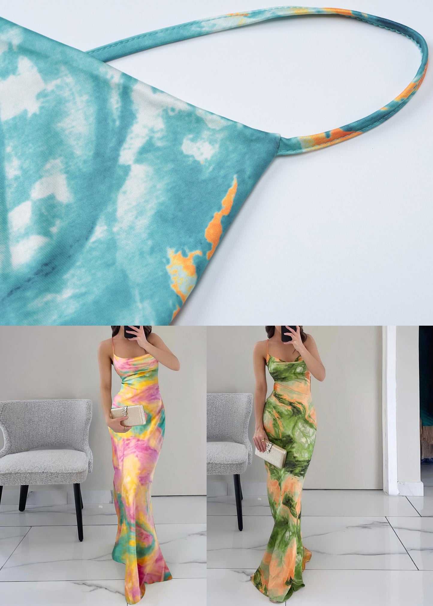 Print Summer Maxi Backless Dresses Stylish Up Lace Green