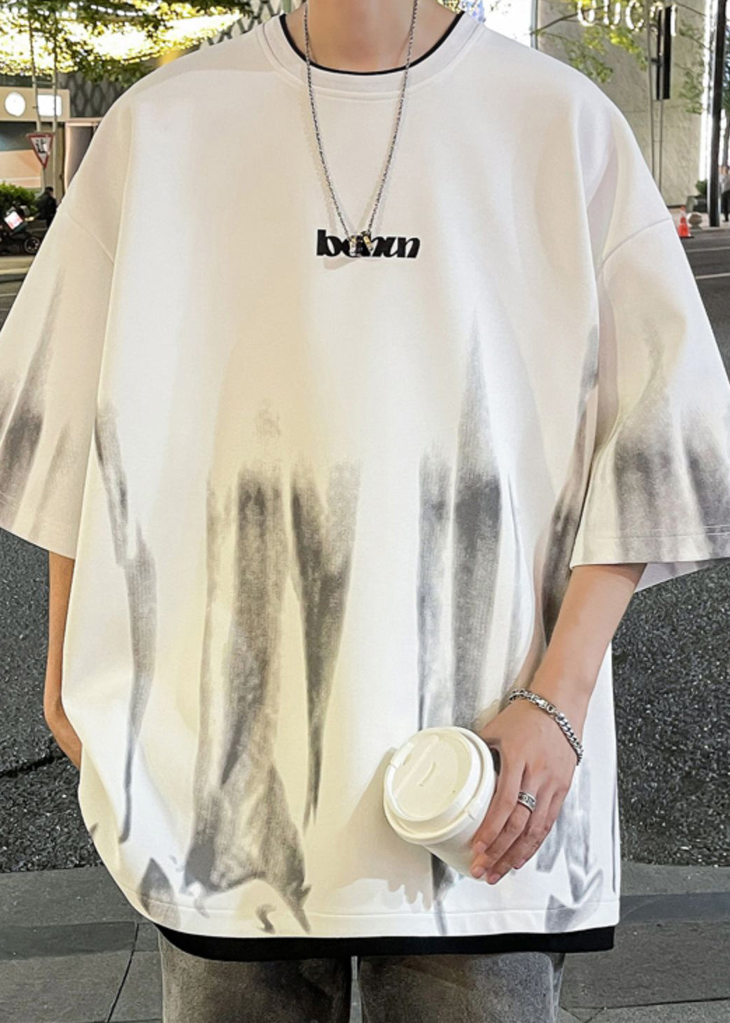 Shirts Mens Green Patchwork Tie Cotton Half Sleeve Stylish T Dye